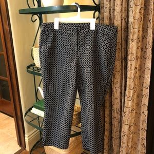 Black and white patterned work pants
